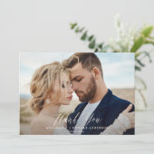 De foto van het manuscript trouwt dank u citrus bo bedankkaart (Staand voorkant)