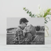 De Foto van het Manuscript van de kalligrafie spar Save The Date (Staand voorkant)