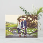 De foto van het Manuscript van de Kalligrafie spar Save The Date (Staand voorkant)