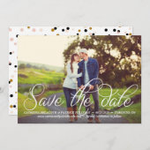 De foto van het Manuscript van de Kalligrafie spar Save The Date (Voorkant / Achterkant)