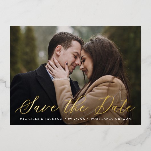 De Foto van het Manuscript van de Kalligrafie van  Folie Uitnodiging Briefkaart (Voorkant)