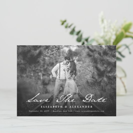 De Foto van het Manuscript van het Handschrift sp Save The Date (Staand voorkant)