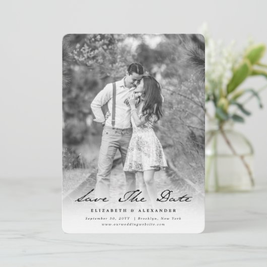 De  Foto van het Manuscript van het Handschrift sp Save The Date (Staand voorkant)