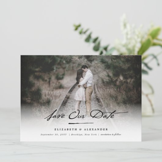 De  Foto van het Manuscript van het Handschrift sp Save The Date (Staand voorkant)