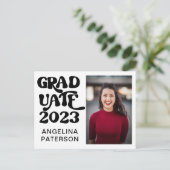 De Foto van het Manuscript van Retro Zwart-wit Afs Uitnodiging Briefkaart (Staand voorkant)