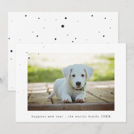 De Foto van het Nieuwjaar van sterren en van het Feestdagenkaart