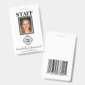 De Foto van het personeel identiteitskaart met de  Badge (Voor- en achterkant)