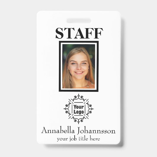 De Foto van het personeel identiteitskaart met de  Badge (Voorzijde)