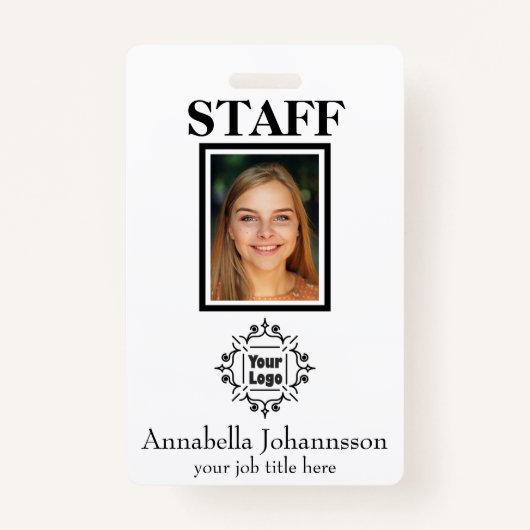 De Foto van het personeel identiteitskaart met de  Badge (Voorkant)