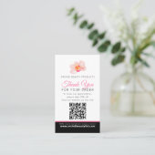 De foto van het schoonheidsbedrijf herhaalt bedrij visitekaartje (Staand voorkant)