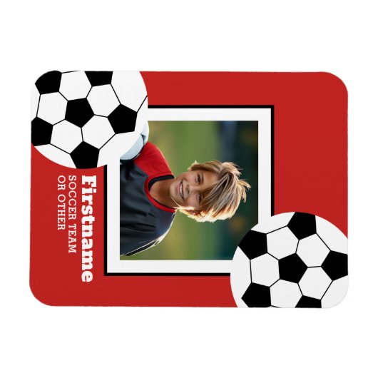 De Foto van het voetbal voegt Jouw naam toe - kan  Magneet (Horizontaal)