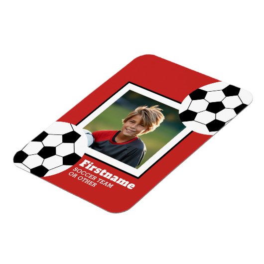 De Foto van het voetbal voegt Jouw naam toe - kan  Magneet (Linkerzijde)