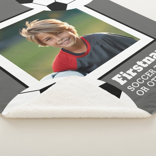 De Foto van het voetbal voegt Jouw naam toe - kan  Sherpa Deken (3/4)