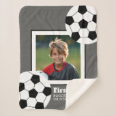 De Foto van het voetbal voegt Jouw naam toe - kan Sherpa Deken (Voorkant)