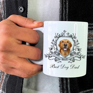 De foto van je hond in een bloemenkam   Beste hond Koffiemok
