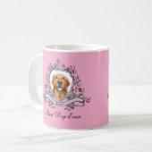 De foto van je hond in een bloemenkam | Beste hond Koffiemok (Voorkant links)