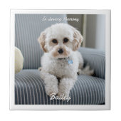 De foto van je hond, scriptnaam, in liefdevolle he tegeltje (Voorkant)