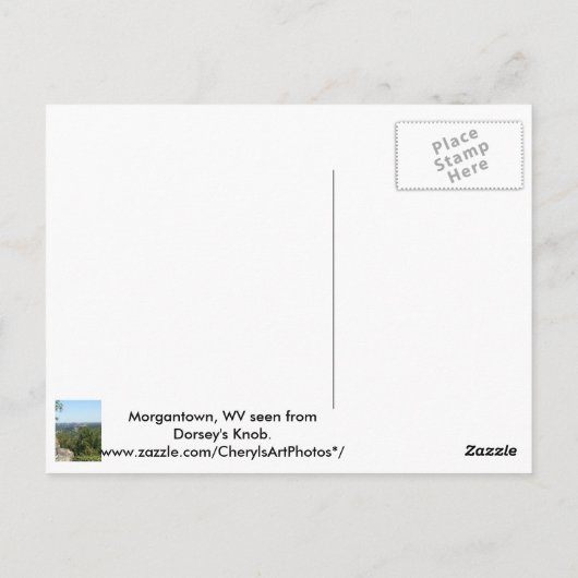 De Foto van Morgantown WV van de Briefkaarten van (Achterkant)
