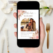 De foto van Pampas gras maakt de bruiloft schoon. Save The Date