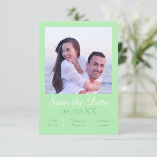 De Foto van Seafoam Verticaal - 3x5 sparen de Datu Save The Date (Staand voorkant)