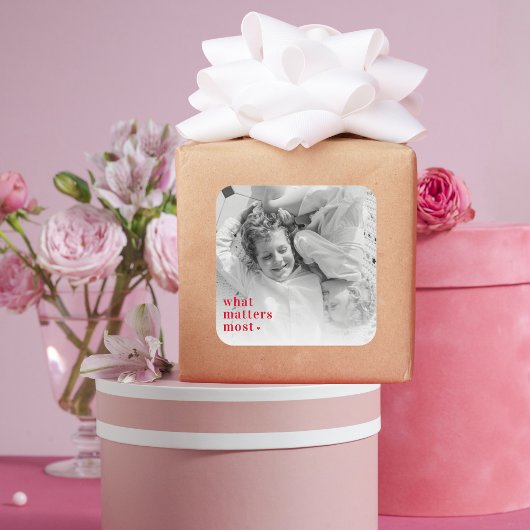 De Foto van Trendy & wat telt het positiefst RedQu Vierkante Sticker