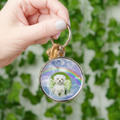 De foto van uw dichter Rainbow Angel Sleutelhanger (Hand)