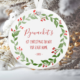 De foto-Waterverf van uw kat met 1 Kerstmis Ornament