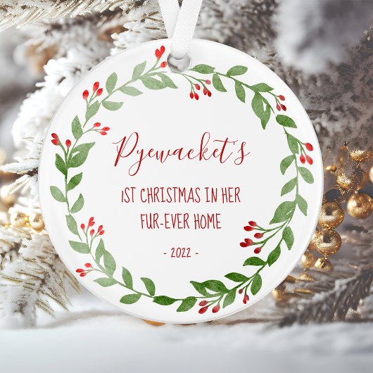 De foto-Waterverf van uw kat met 1 Kerstmis Ornament