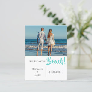 De foto ziet u bij het Manuscript van de Beach spa Aankondigingskaart