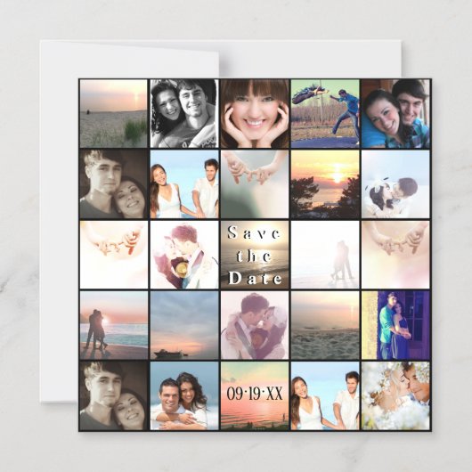 De fotocollage van de datum opslaan magnetische uitnodiging (Voorkant)