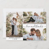 De fotocollage van het huwelijk dankt u manuscript bedankkaart (Voorkant)