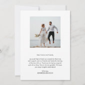 De fotocollage van het huwelijk dankt u manuscript bedankkaart (Achterkant)