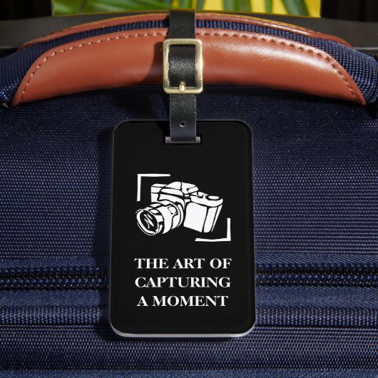 De fotografie van de camera citeert zwarte en witt bagagelabel (Voorkant Insitu 2)