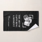 De fotografie van de camera citeert zwarte en witt handdoek (Handdoek)