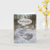 De Fotografie van het Bos van de winter wordt goed Kaart (Gele Bloem)