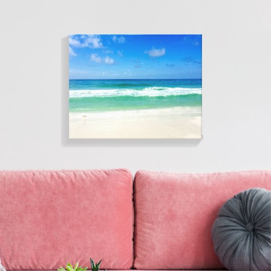 De fotografie van het strand brengt me naar het Ze Canvas Afdruk (Insitu (Woonkamer))