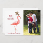 De fotokaart grappige Rudolph Flamingo van Feestdagenkaart (Voorkant / Achterkant)