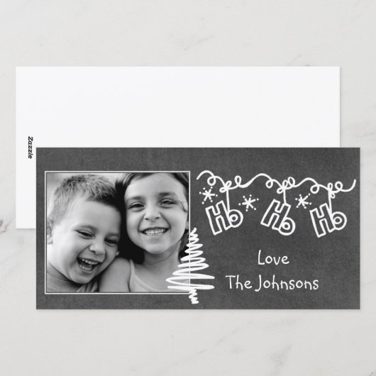 De fotokaart van Kerstmis van Wallies van het bord Feestdagenkaart (Voorkant / Achterkant)