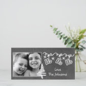 De fotokaart van Kerstmis van Wallies van het bord Feestdagenkaart (Staand voorkant)