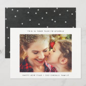 DE FOTOKAART VAN NIEUW JAAR | Minimaal modern goud Feestdagenkaart (Voorkant / Achterkant)