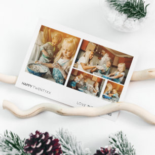 DE FOTOKAART VAN NIEUW JAAR Moderne foto's met m Feestdagenkaart