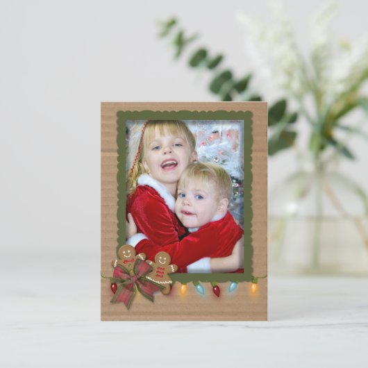 De fotolijst van Kerstmis op karton Feestdagenkaart (Staand voorkant)