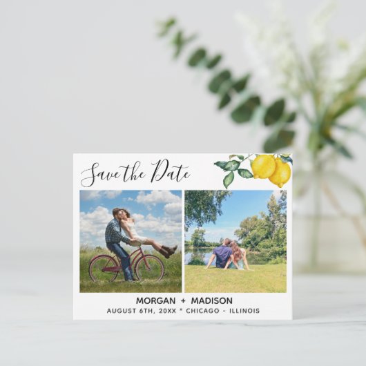 De Foto's van de Douane van Lemons sparen de Datum Aankondigingskaart (Staand voorkant)