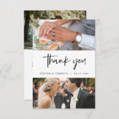 De Foto's van het huwelijk Dank u, Modern Eenvoudi Informatiekaartje (Voorkant / Achterkant)