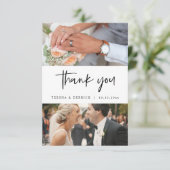 De Foto's van het huwelijk Dank u, Modern Eenvoudi Informatiekaartje (Staand voorkant)