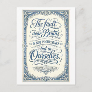 "De fout ... ligt in onszelf" Shakespeare Briefkaart