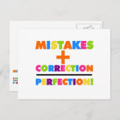 De fouten plus de Correctie evenaart Perfectie Briefkaart (Voorkant / Achterkant)