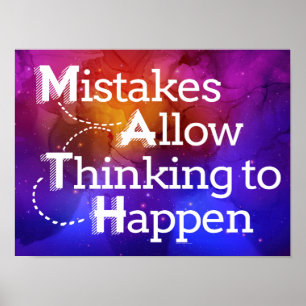 De fouten van de Acroniem van de wiskunde staan he Poster