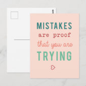 De fouten zijn het Bewijs dat het Motivatie Citaat Briefkaart (Voorkant / Achterkant)