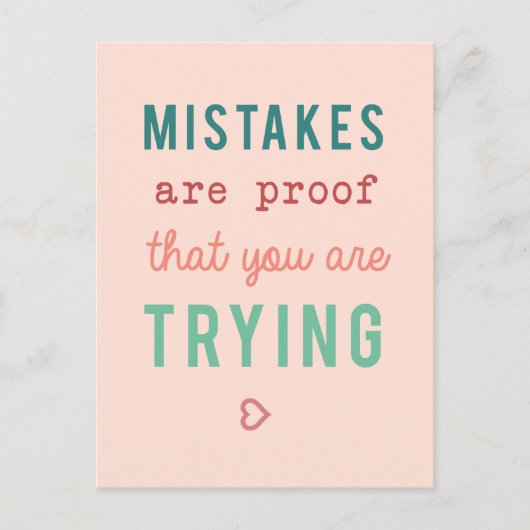 De fouten zijn het Bewijs dat het Motivatie Citaat Briefkaart (Voorkant)